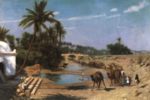 Jean Leon Gerome - Peintures - Une caravane arabe