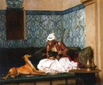 Jean Léon Gérôme - Peintures - Fumée sur le nez du chien