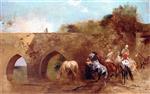 Eugene Fromentin - Bilder Gemälde - Bedouins Watering Their Horses