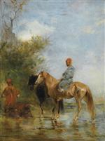 Eugene Fromentin - Bilder Gemälde - Horsemen by the River