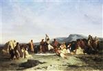 Eugene Fromentin  - Bilder Gemälde - Negro Tumblers with Their Tribe