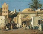 Eugene Fromentin  - Bilder Gemälde - Street scene in Algiers