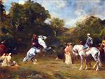 Eugene Fromentin  - Bilder Gemälde - The Horse Fair