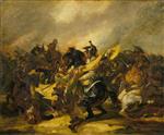 Jean Louis Theodore Gericault - Bilder Gemälde - A Charge of Cuirassiers