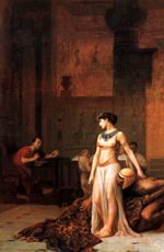 Jean Leon Gerome - Peintures - Cléopâtre devant César
