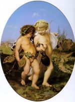 Jean Léon Gérôme - paintings - Drunken Bacchus and Cupid