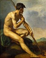 Jean Louis Theodore Gericault - Bilder Gemälde - Nude Warrior with a Spear