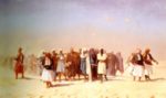 Jean Léon Gérôme - Peintures - recrues égyptiennes traversant le désert