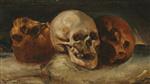 Jean Louis Theodore Gericault  - Bilder Gemälde - Three Skulls