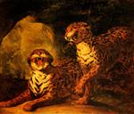 Jean Louis Theodore Gericault  - Bilder Gemälde - Two Leopards