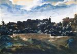 Jean Louis Theodore Gericault  - Bilder Gemälde - View from the Hill in Montmartre