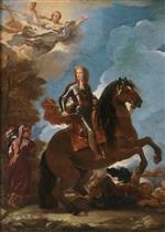Luca Giordano - Bilder Gemälde - Charles II, King of Spain, on Horseback