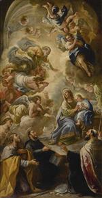 Luca Giordano  - Bilder Gemälde - Saint Anne and the young Virgin blessed