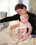 Mary Cassatt - Peintures - Le jeune héritier au bain
