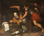 Luca Giordano  - Bilder Gemälde - The Death of Archimedes