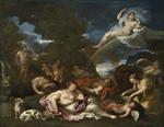 Luca Giordano  - Bilder Gemälde - The Disarming of Cupid, an Allegory of Chastity