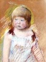 Mary Cassatt  - paintings - Child with Bangs in a Blue Dress