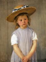 Mary Cassatt  - Peintures - Enfant avec chapeau de paille