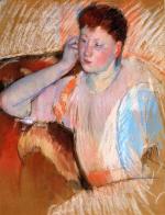 Mary Cassatt  - paintings - Clarissa, Turned Left, with Her Hand to Her Ear