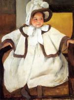 Mary Cassatt  - Peintures - En robe blanche