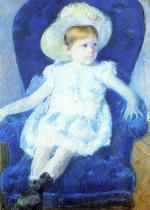 Mary Cassatt  - Bilder Gemälde - Elsie Cassatt in einem blauen Sessel