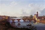 Jacob Philipp Hackert - Bilder Gemälde - Der Ponte a Mare in Pisa (Toskana)