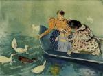 Mary Cassatt  - Peintures - Nourrissant les canards 