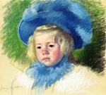 Mary Cassatt  - paintings - Head of Simone in a Large Plumes Hat, Looking Left