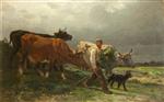 Charles Emile Jacque - Bilder Gemälde - Breton Lad with Cattle