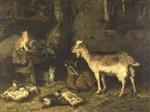Charles Emile Jacque - Bilder Gemälde - Goats and Cats