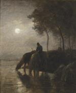 Bild:Horses and Sheep Watering in the Moonlight