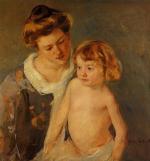 Mary Cassatt  - paintings - Jules Standing by His Mother