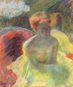 Mary Cassatt  - paintings - Lydia Leaning on Her Arms, Seated in a Longe