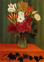 Henri Rousseau - Bilder Gemälde - Bouquet of Flowers with an Ivy Branch-2