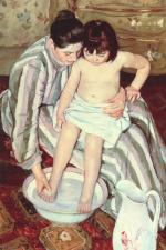 Mary Cassatt  - Peintures - Le bain