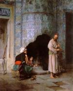 Jean Léon Gérôme - paintings - A Chat by the Fireside