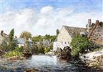 Eugene Boudin - Bilder Gemälde - A Mill in Pont-Aven