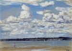 Eugene Boudin - Bilder Gemälde - An Estuary in Brittany