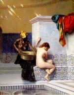 Jean Léon Gérôme  - paintings - Turkish Bath or Moorish Bath (Two Women)