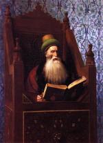 Jean Leon Gerome  - Bilder Gemälde - Mufti reading in his Prayer Book