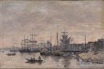 Eugene Boudin  - Bilder Gemälde - Bordeaux, The Harbor