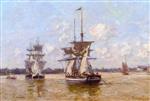 Eugene Boudin  - Bilder Gemälde - Bordeaux, the Port