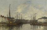 Eugene Boudin  - Bilder Gemälde - Brussels Harbour