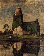 Eugene Boudin  - Bilder Gemälde - Criqueboeuf, the Church