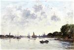 Eugene Boudin  - Bilder Gemälde - Dordrecht, the Meuse