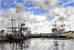 Eugene Boudin  - Bilder Gemälde - Le Havre, Port Saint-Jacques