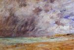Eugene Boudin  - Bilder Gemälde - Le Havre, Stormy Skies over the Estuary