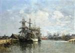 Eugene Boudin  - Bilder Gemälde - Le Havre, The Boat Basin