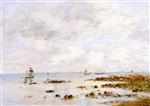 Eugene Boudin  - Bilder Gemälde - Low Tide at Saint-Vaast-la-Hougue