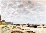Eugene Boudin  - Bilder Gemälde - Merck, the Beach